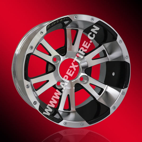 12寸铝合金轮毂12x8黑色车